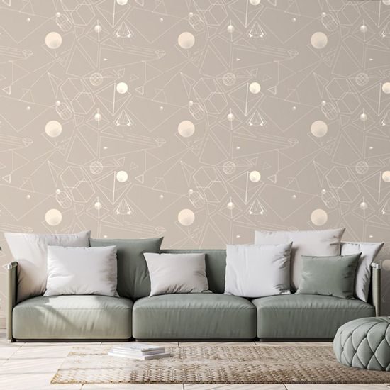 Öntapadó tapéta finom geometriai elemek szürke alapon