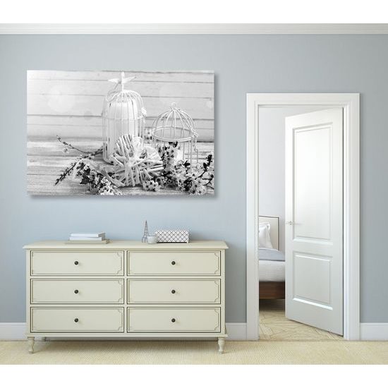 Kép romantikus csendélet fekete-fehér kivitelben