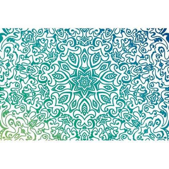 Öntapadó tapéta kék-zöld Mandala