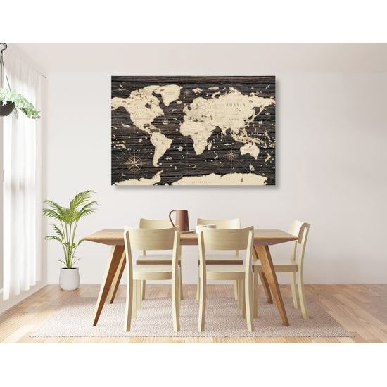 Parafa kép halvány barna barna világtérkép fa háttéren