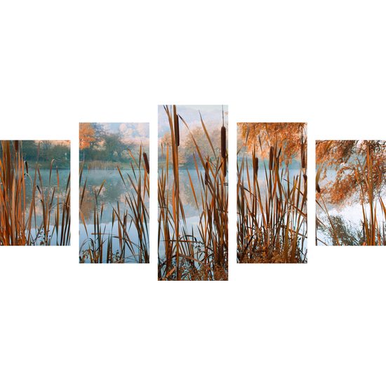 5 részes kép tó az érintetlen természet közepén