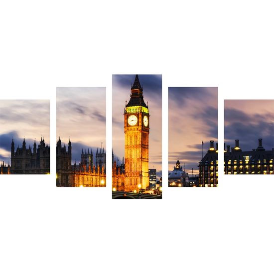 5 részes kép kivilágított Big Ben
