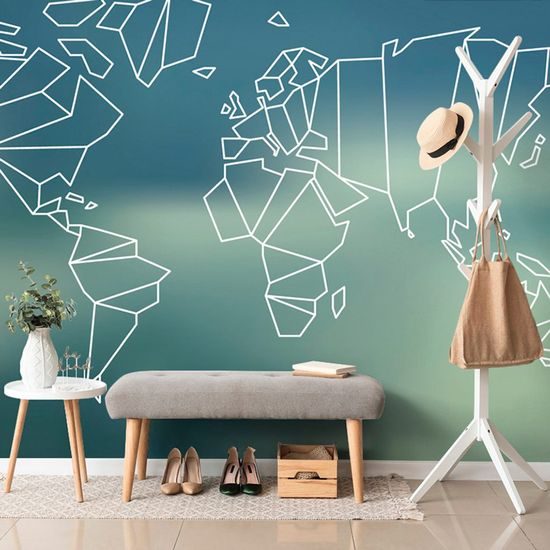 Öntapadó tapéta a világtérkép művészi absztrakciója