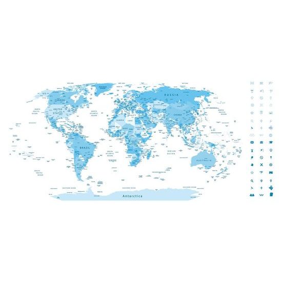 Öntapadó tapéta pontos világtérkép