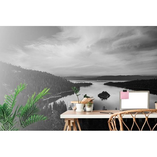 Öntapadó fotótapéta természet naplemente után fekete-fehér változatban