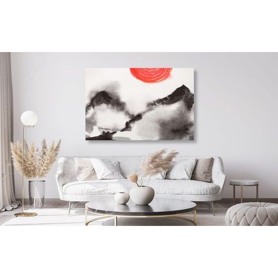 Kép japán hegyek festménye