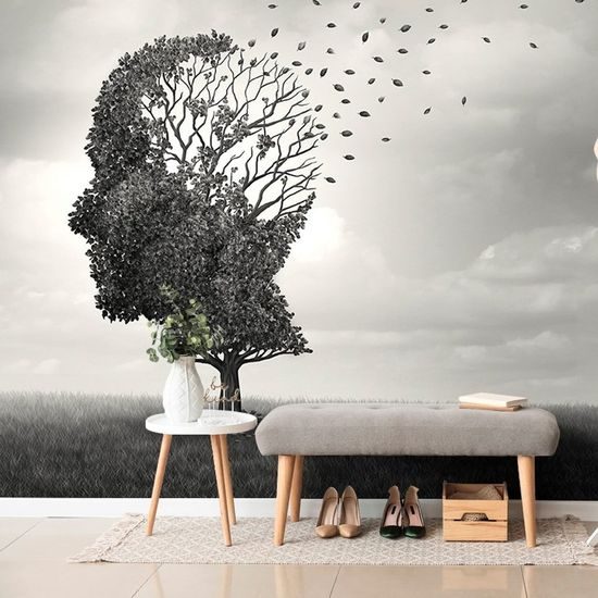 Öntapadó tapéta titokzatos fa arc ábrával