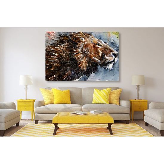 Kép erős oroszlán festménye