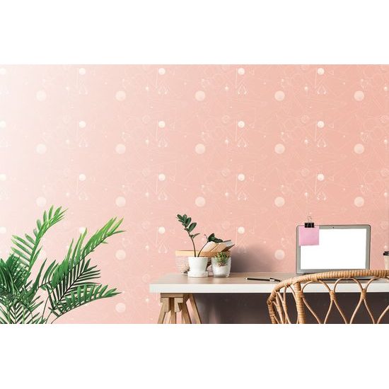 Öntapadó tapéta finom geometriai elemek rózsaszín alapon