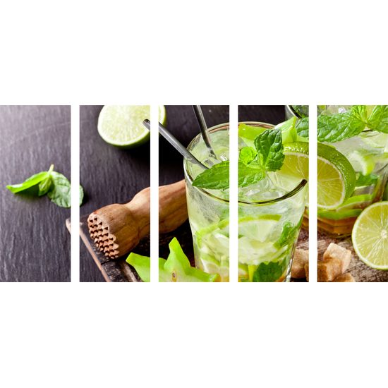 5 részes kép ízletes Mojito elkészítése