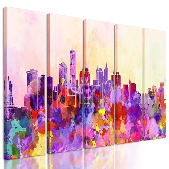 5 részes kép New York absztrakt kivitelben