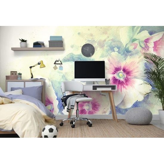 Öntapadó tapéta szép festett virágok