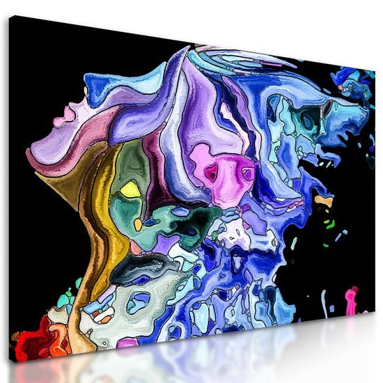 Kép színekkel teli absztrakt női arc