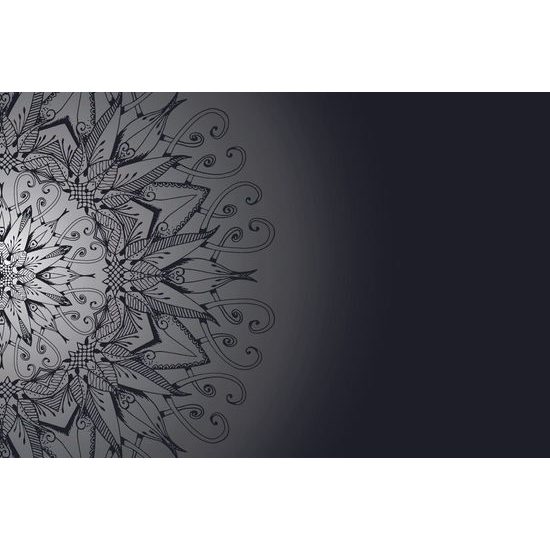 Tapéta érdekes Mandala fekete-fehér színekben