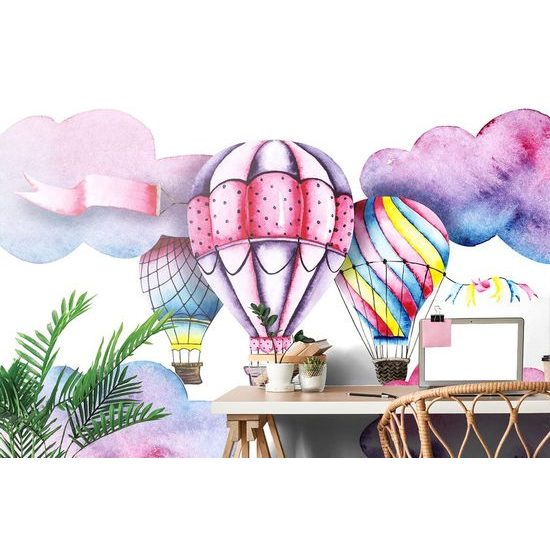 Öntapadó tapéta gyönyörű léggömbök akvarell kivitelben