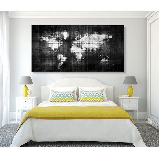 Parafa kép futurisztikus világtérkép fekete-fehérben