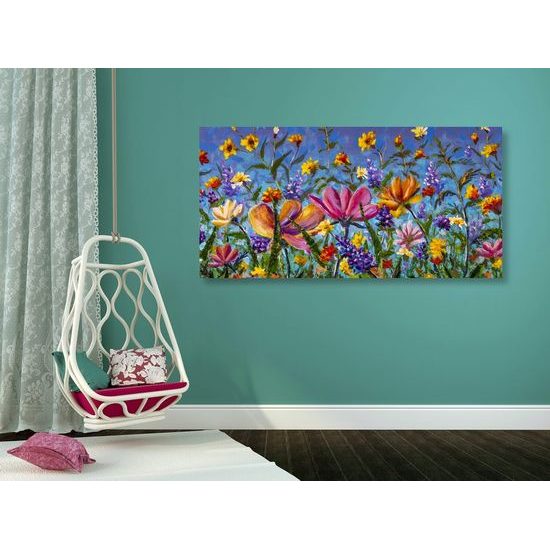 Kép színes réti virágok