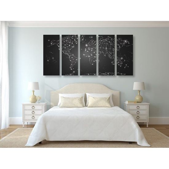 5 részes kép hálózatokból álló világtérkép