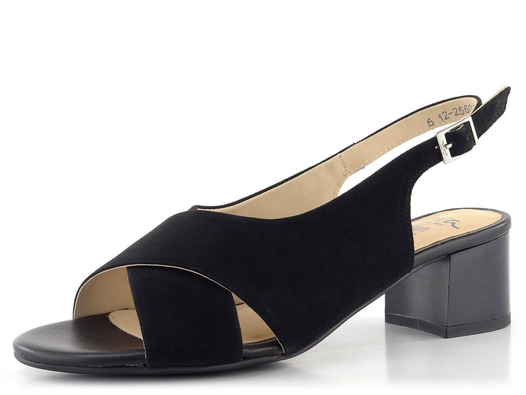 Ara-Shoes.cz - Ara dámské širší sandály na podpatku Prato černé 12-25605-01  - Ara - Sandály - Dámské boty - oficiální obchod obuvi Ara