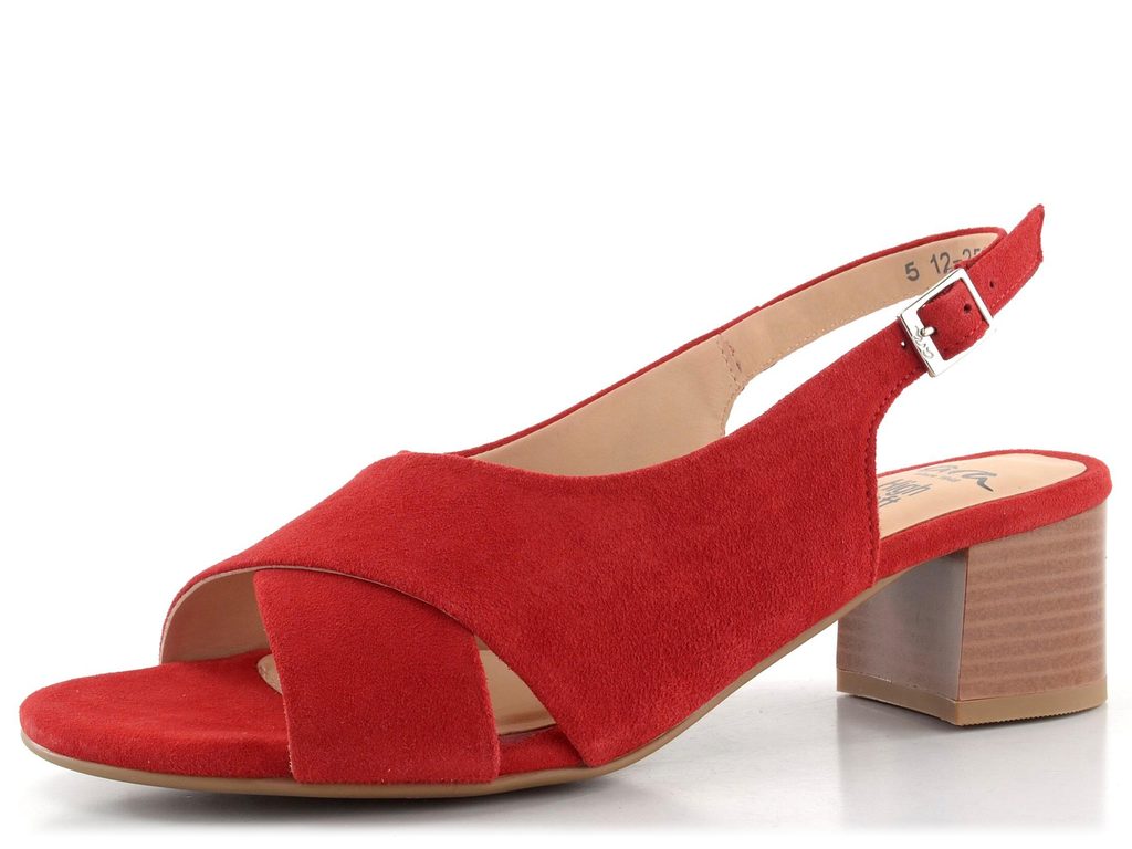 Ara-Shoes.cz - Ara dámské širší sandály na podpatku Prato červené  12-25605-03 - Ara - Sandály - Dámské boty - oficiální obchod obuvi Ara