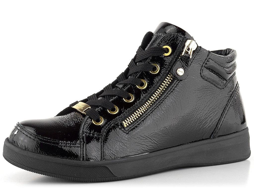 Ara-Shoes.cz - Ara lakované kotníkové tenisky černé Rom 12-44499-24 - Ara - Kotníkové  boty - Dámské boty - oficiální obchod obuvi Ara