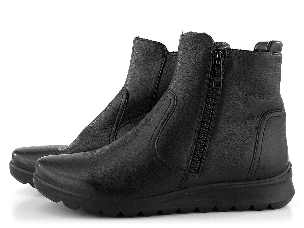 Ara-Shoes.sk - Ara širšia kožená členková obuv s vonkajším zipsom Schwarz  Toronto 12-40413-01 - Ara - Členkové topánky - Dámske topánky - oficiální  obchod obuvi Ara