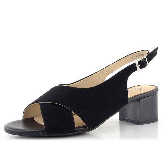 Ara dámske širšie sandále na podpätku Prato čierne 12-25605-01