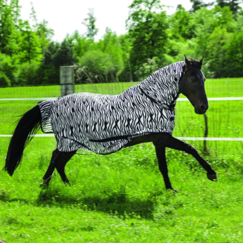 Deka síťovaná Riding World Mesh - 150 cm  zebra