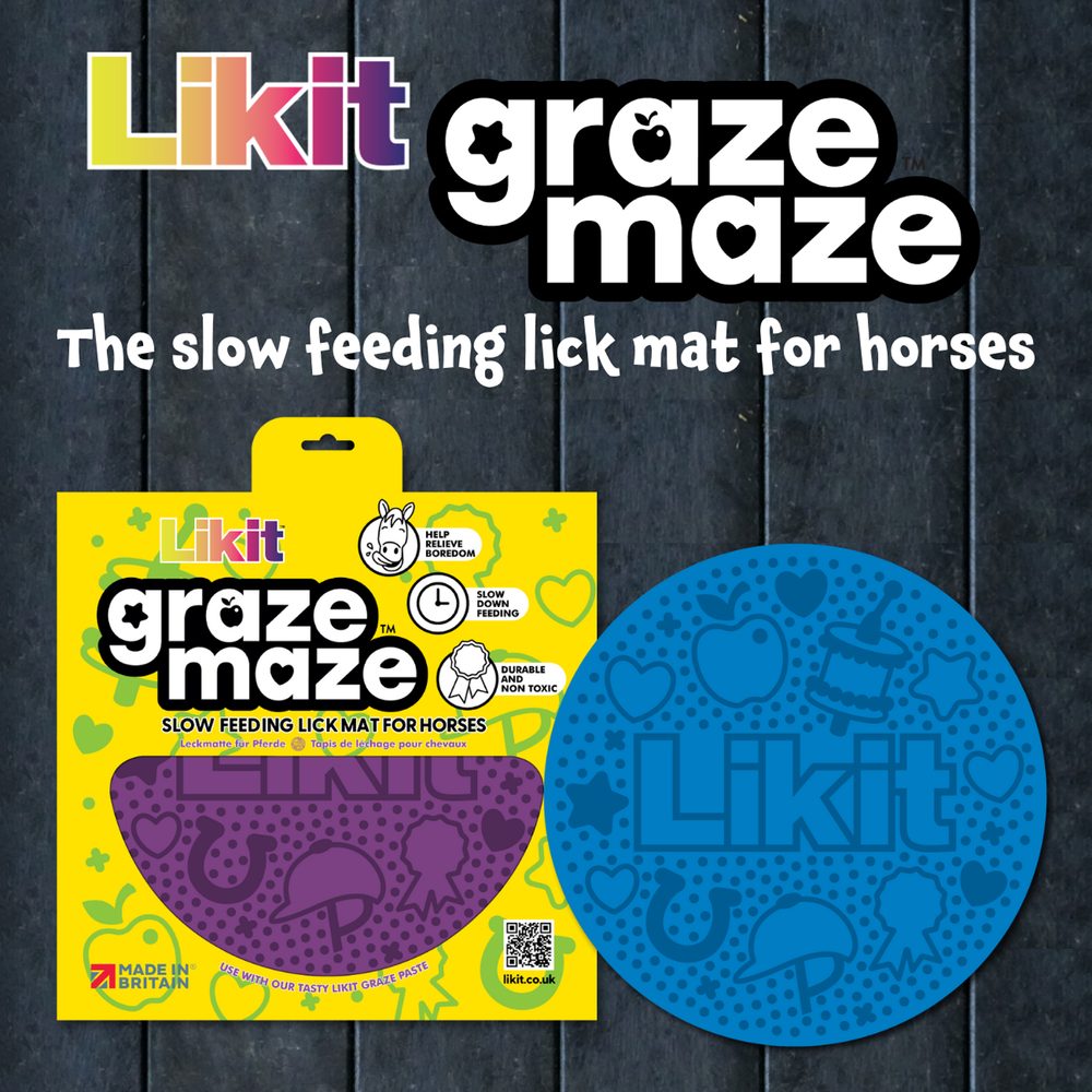 Lízací podložka pro koně Likit Graze Maze - fialová