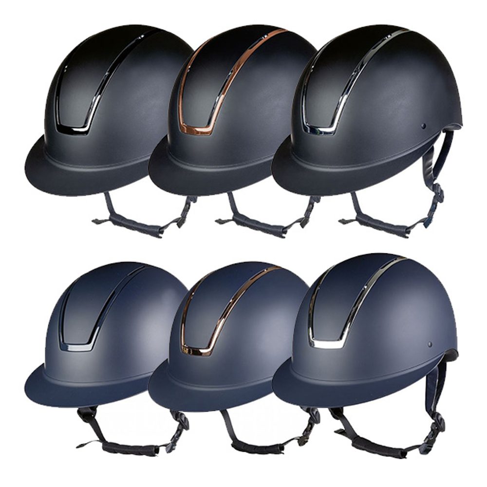 Jezdecká ochranná helma HKM Lady Shield VG1 - hnědá/rosegold  M/55-57cm