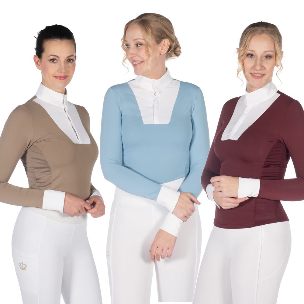 Tričko závodní HKM Virginia dámské dl. rukáv - světle modrá  M/38 DOPRODEJ