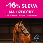 Sleva 16 % na všechny uzdečky, otěže, martingaly a poprsníky