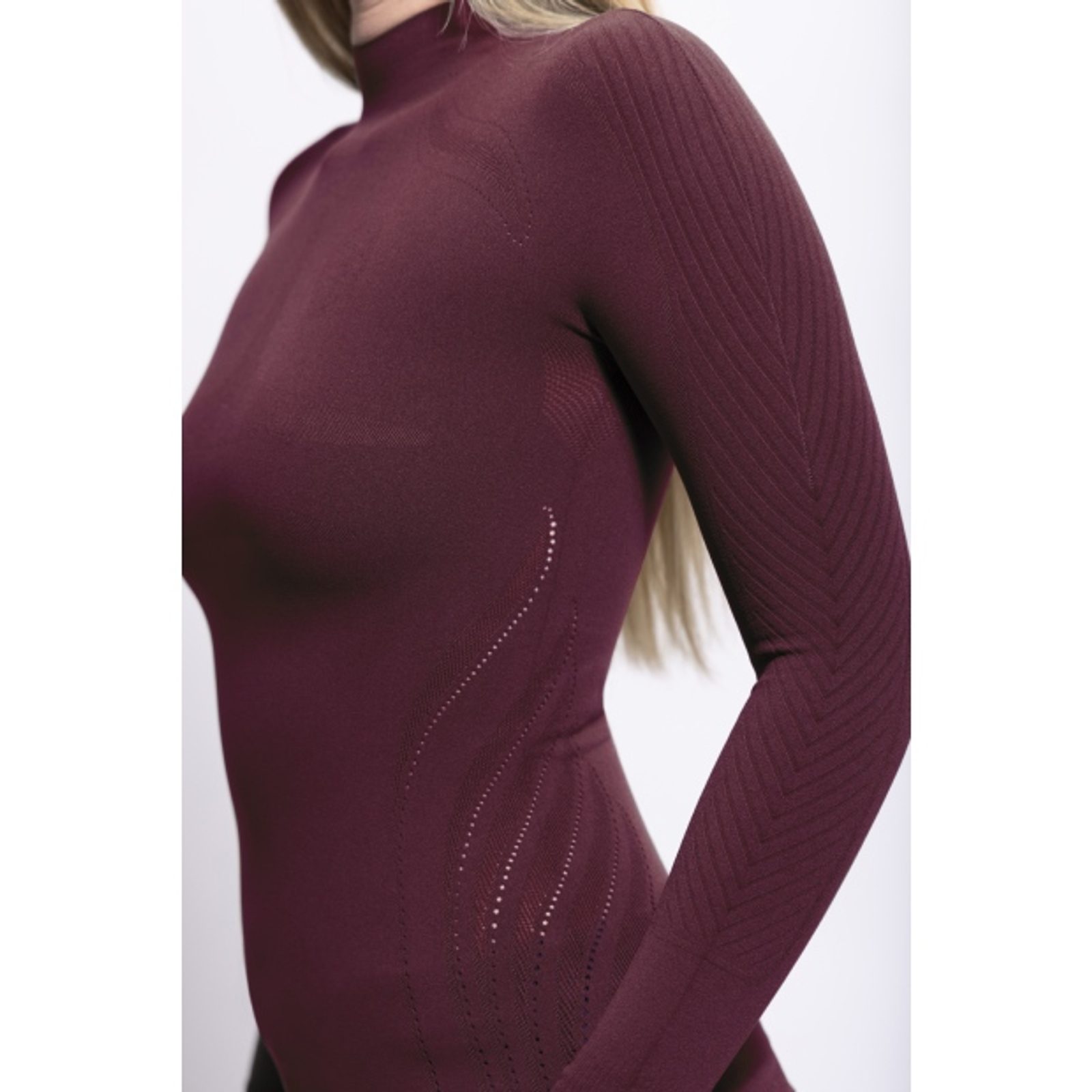 Sous maillot manches longues à col tortue femme Lenz Merino 6.0 - black