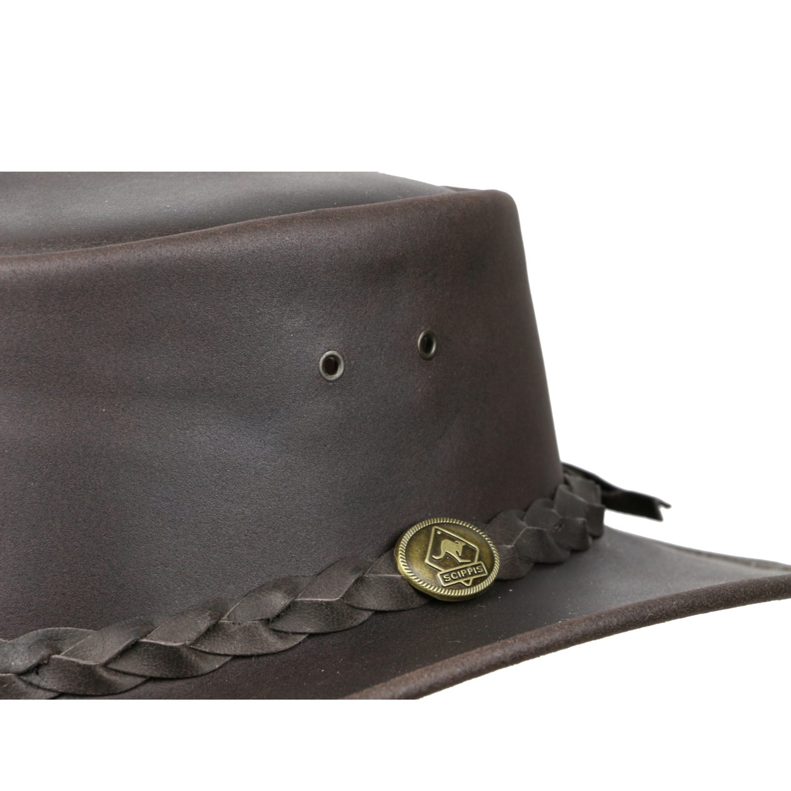 Cappello In Pelle Bushman Di Scippis - Stile Traveller, Nero, Taglie S-XL, Per Outdoor