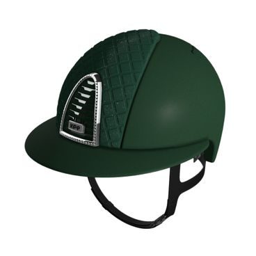 Jezdecká ochranná helma KEP Cromo 2.0 Textile Green Jaguar Milano Velvet Polo SWA