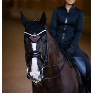 Čabraka na uši Equestrian Stockholm Plain Navy Silver