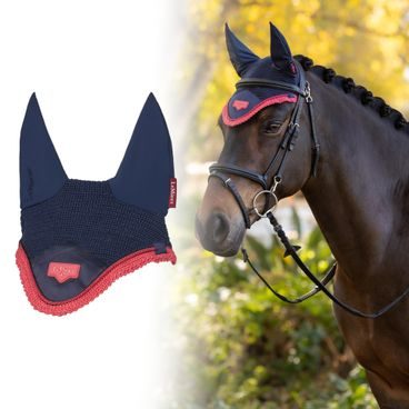 Čabraka na uši LeMieux Loire Satin Navy/cranberry Kolekce 2025/26