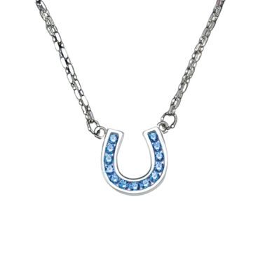 Náhrdelník podkova obrácená z pravého stříbra Artic Blue CZ