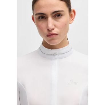 Svetr Boss Equestrian Corey Polo dámský M/38 soft cream - SLEVA - vypraný, oprava na rameni