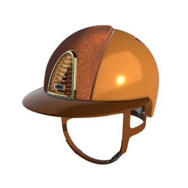 Jezdecká ochranná helma KEP Cromo 2.0 Metal Bronze Polo Strap beige