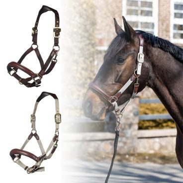 Ohlávka HKM Luna nylon/kůže