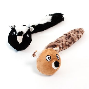 Hračka pro psa míč s ocáskem pískací 26cm Skinneeez