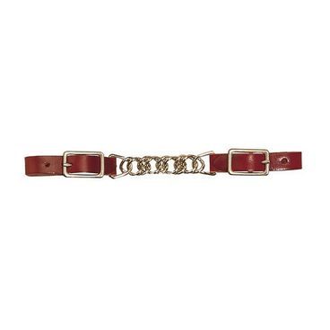 *W* Podbradní řemínek Weaver Latigo Leather 3-1/2" Single Flat s řetízkem