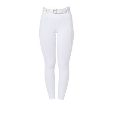 Rajtky Equestro Slim Fit Knee Grip pánské M/48 white - SLEVA - rozpitá barva u loga