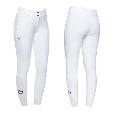 Rajtky Cavalleria Toscana American High waist Grip koleno dámské D34 bílé - SLEVA - malé skvrnky