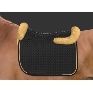 Podsedlová dečka Mattes Square s korekčnímu kapsami pravý beránek vpředu i vzadu s paspulkou