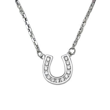 Náhrdelník podkova obrácená z pravého stříbra CZ