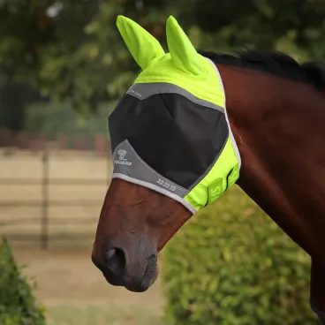 Maska na hlavu Shires Equestrian Pro Hi-Viz Fine Mesh with ears