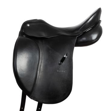 Komise č.P89605 Sedlo Passier Young star II 15,5 černé vč. 078801 + Passier modrý obal + větší i menší opěrky