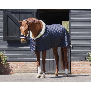 Deka stájová QHP 100g Classy 145cm tmavě modrá - SLEVA - páře se prošívání